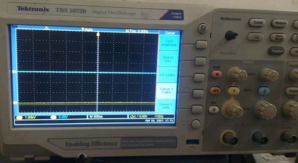 TEKTRONIX TBS 1072B DIGITAL OSCILLOSCOPE 70MHz 1 GS/s TBS1072B